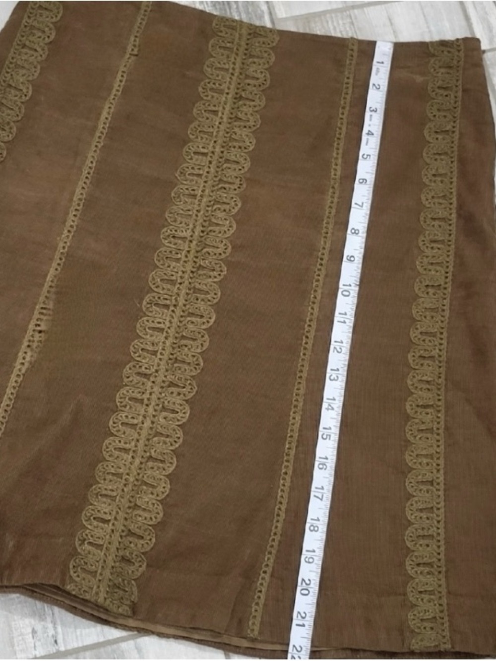 BODEN Embroidered Corduroy A-Line Skirt - Picture 4 of 12